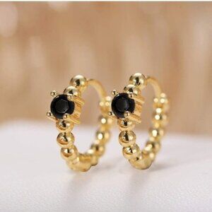 5 Set 14K Gold CZ Earrings